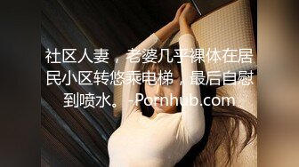 社区人妻，老婆几乎裸体在居民小区转悠乘电梯，最后自慰到喷水。-Pornhub.com